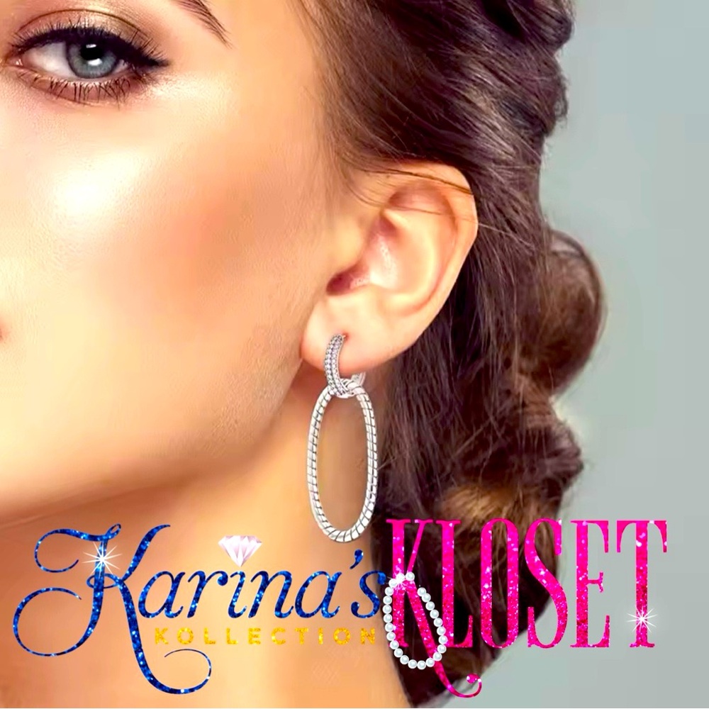 Sterling Silver Cable Classics Doorknocker Hoop Earrings